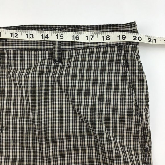 Adidas Shorts mens Golf 38 plaid black tan stretch 11 inch P16169 MCL ac… - Picture 6 of 10